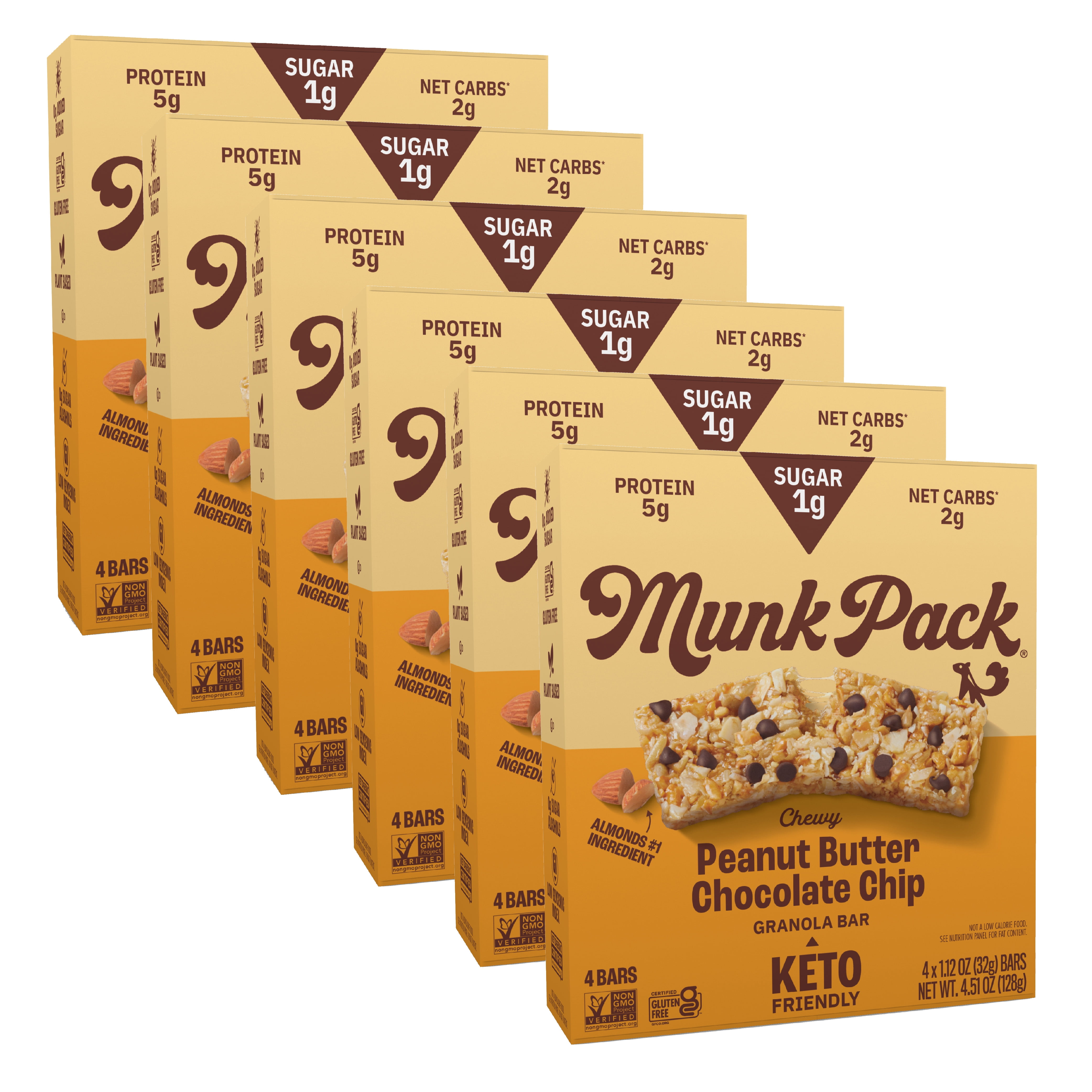 Munk Pack Chewy Granola Bars, Peanut Butter Chocolate Chip, 24 Count