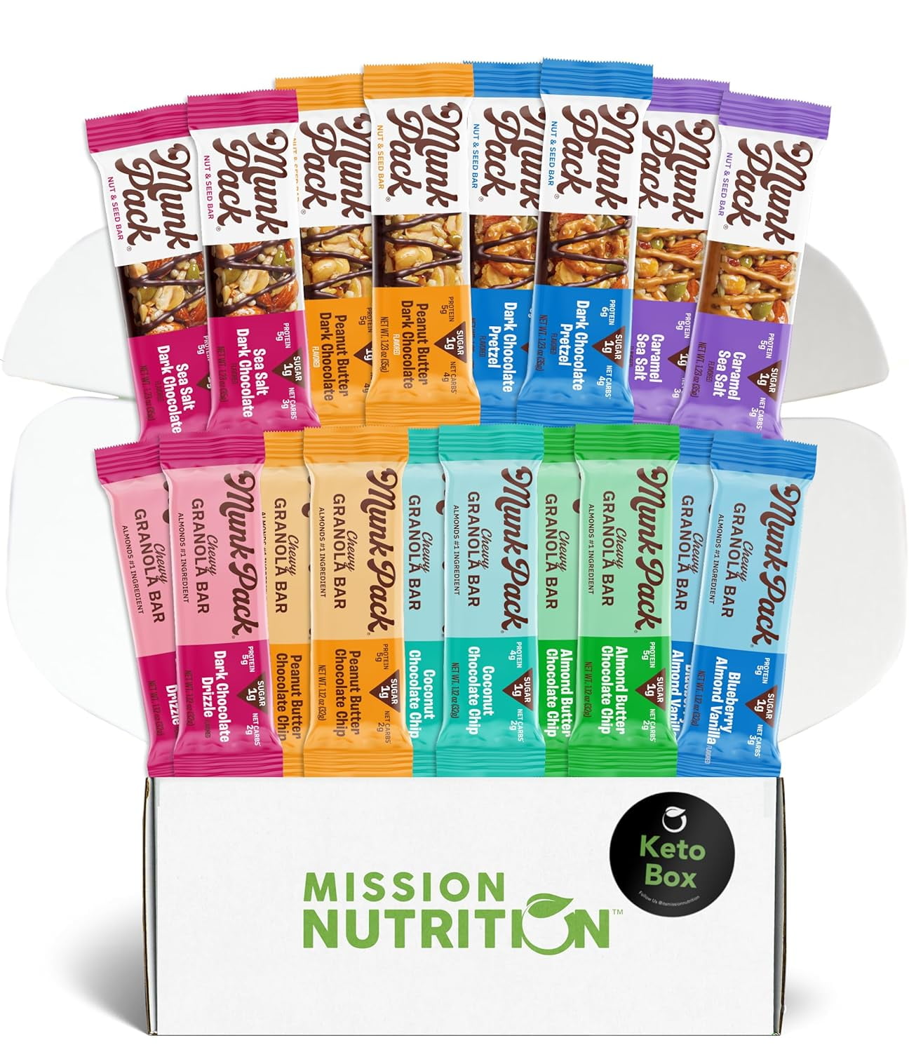 Munk Pack Keto Bars, Granola and Nut & Seed Bars Low Carb, Gluten
