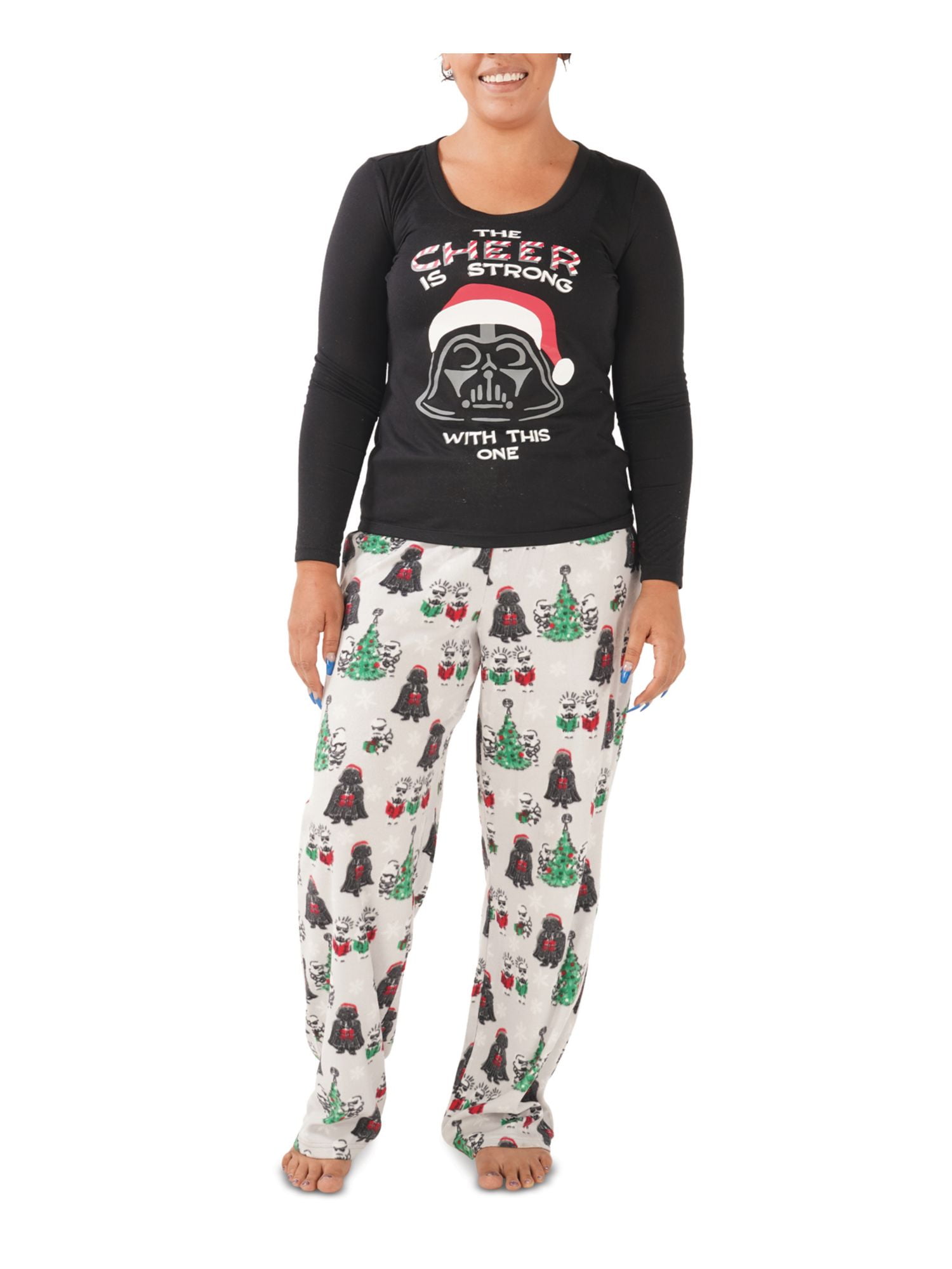 Munki Munki Womens Matching Star Wars Holiday Traditions Family Pajama Set Grey 2X Walmart Business Supplies