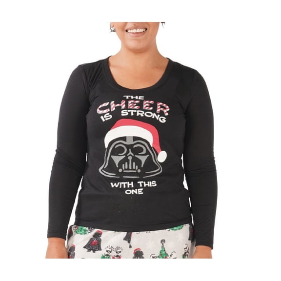 Munki Munki Womens Star Wars Holiday Traditions Family Pajama Top Only,1-Piece, S, Black