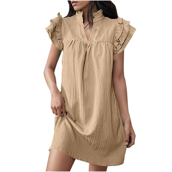 Munlar Black,White,Green,Multicolor Womens Mini Dress V Neck Short Sleeve Loose Fit Dress Babydoll T Shirt Dress for Women