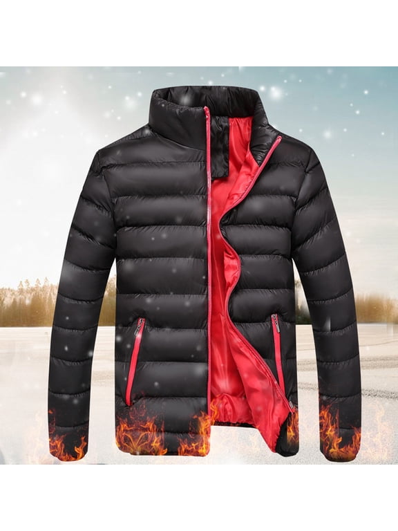 Munlar Boys Leather Jacket- Winter Warm Slim Fit Thick Bubble Casual Outerwear Mens Coats Winter Clearance Christmas Winter Coat Clearance