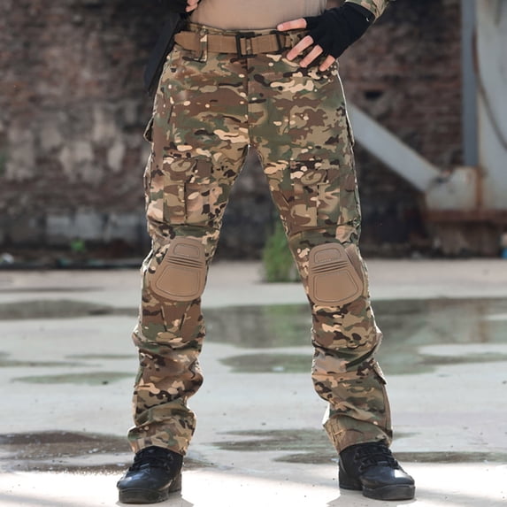 Munlar Cargo Pants For Men,Men Casual Slim Fit Zipper Wear-resistant Training Suit Camouflage Trousers