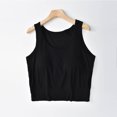 thumbnail image 1 of Munlar Chemise Tops for Women Vest Modest Black with Built in Bra Sleeveless Round Neck Solid Loose Shirts 3XL, 1 of 5