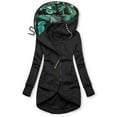 thumbnail image 1 of Munlar Coats For Women,Fashion Women Long Sleeve Autumn Printing Blouse Hooded Cardigan Pocket Zipper Coat Tops, 1 of 3