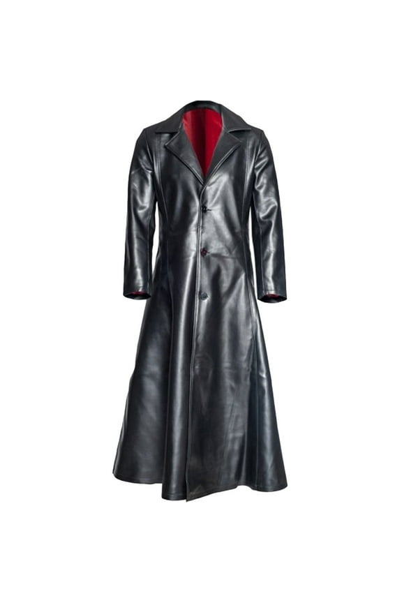 Munlar Coats For Women,Men's Fashion Gothic Long Coat Leather Coat Faux Leather Jacket Jackets S-5XL