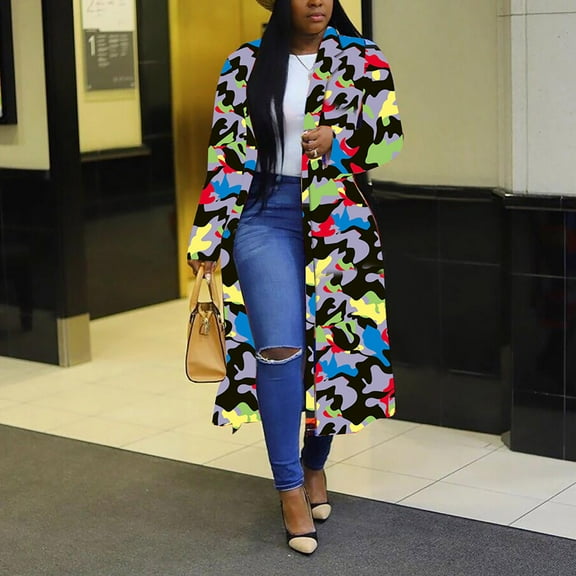 Munlar Coats For Women,Women's Fashion Plaid Print Double-breasted Lapel Coat Jacket