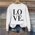 thumbnail image 1 of Munlar Crew Neck Valentines Day Sweatshirts for Women Long Sleeve White Shirts Loose Fashion Love Sweatshirt Tops XS, 1 of 4