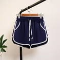thumbnail image 1 of Munlar Drawstring Workout Shorts for Women Navy High Waisted Light Solid Plus Size Loose with Pockets Shorts, 1 of 3