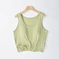 thumbnail image 1 of Munlar Green Tank Tops for Women Holiday Vest Chemise with Built in Bra Round Neck Sleeveless Loose Solid Tshirts 3XL, 1 of 5