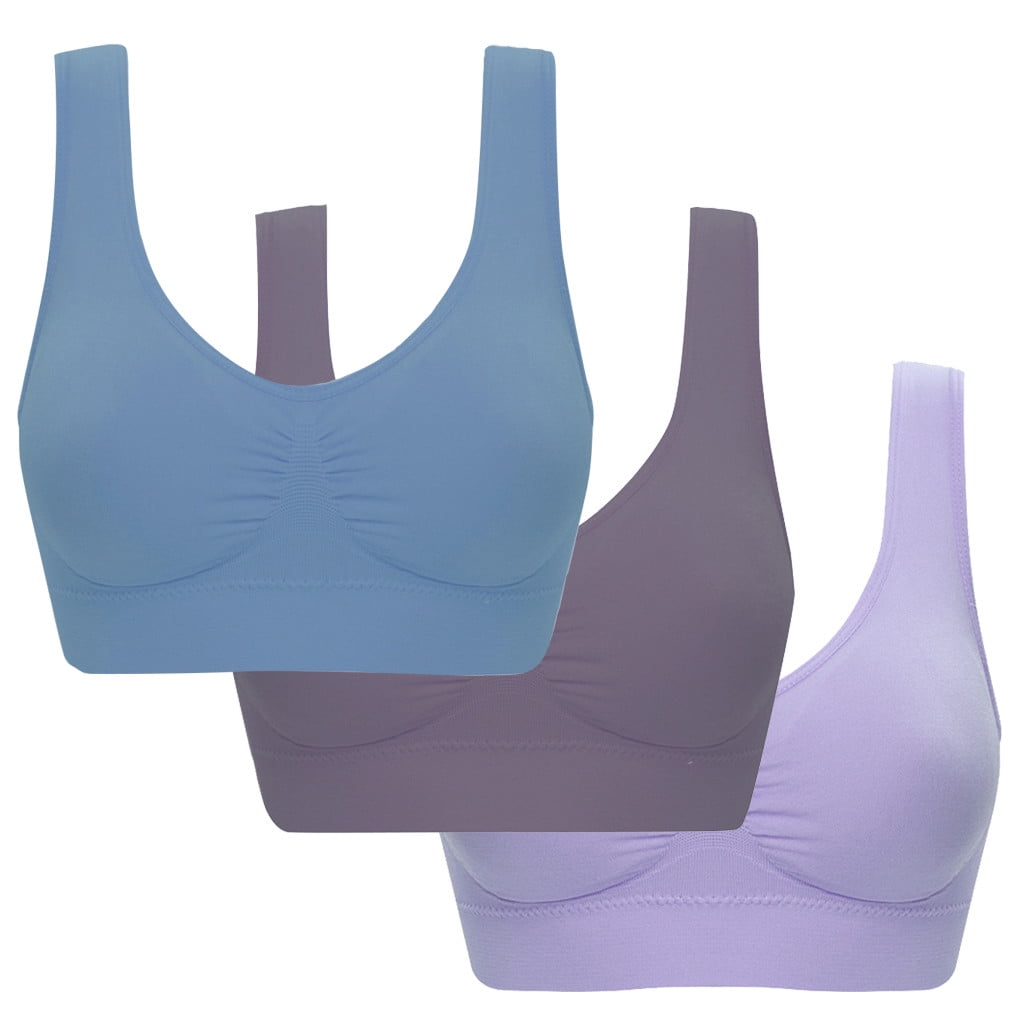 Munlar High Impact Support Sports Bras for Women 3Pack Plus Size Wireless Halter Sports Bra