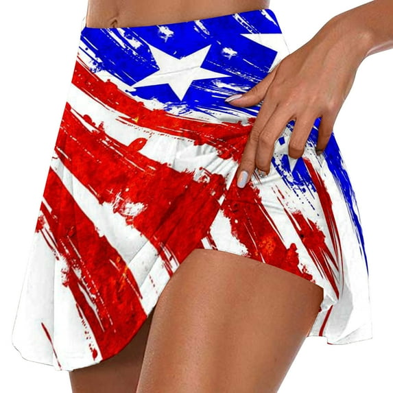 Munlar High Waisted Women's Golf Skorts Red Pull on Shorts Casual Fitness Summer Skorts for Women