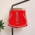 thumbnail image 1 of Munlar High Waisted Women's Workout Shorts Light Drawstring Red Loose with Pockets Plus Size Solid Shorts, 1 of 3