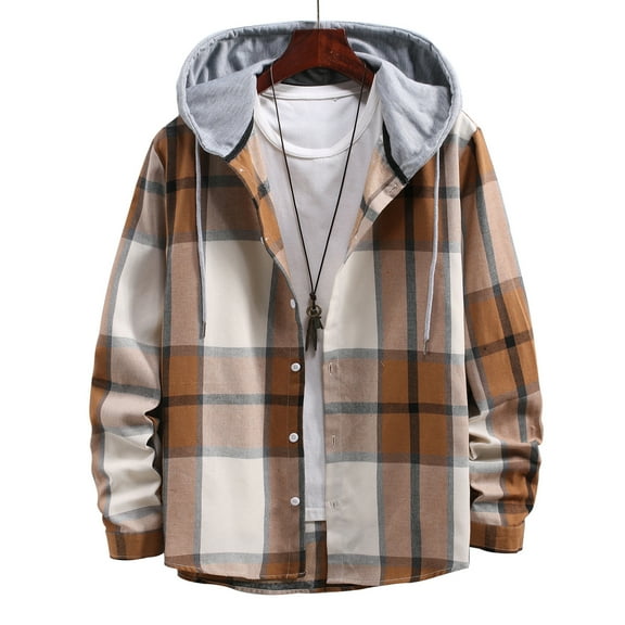 Munlar Hooded Women Coat Plaid Cardigan Long Sleeve Christmas Winter Coat for Women