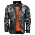 thumbnail image 1 of Munlar Jackets for Boys- Fashion Pure Color Zipper Stand Collar Imitation Leather Boys Coats Christmas Winter Coat Clearance, 1 of 8
