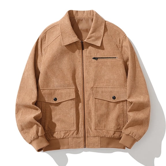 Munlar Jean Jacket for Men-New Fashion Casual Long Corduroy Lapel For Long Sleeve Hoodless Casual Outwear Bubble Coat Men Christmas Winter Coat Clearance
