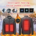 thumbnail image 1 of Munlar Men'S Jacket- Smart Intelligent Heating Suit USB Heating Long Sleeved Cotton Solid Color Heating Cotton Winter Warm Heating Long Sleeve Yellow Rain Coat Christmas Winter Coat Clearance, 1 of 9