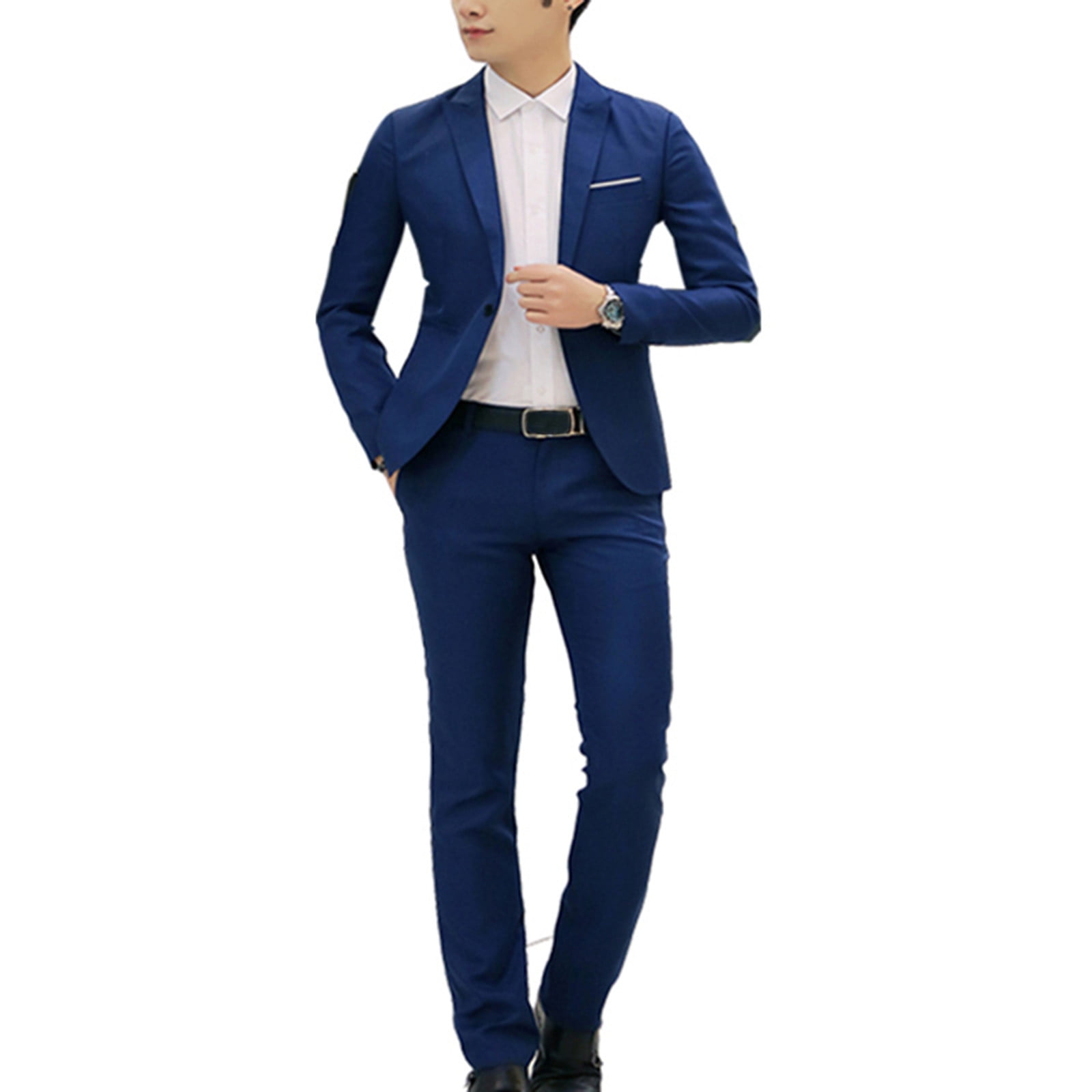 Munlar Men'S Leather Jacket Fashion Suit + + Suit Pants Three Piece