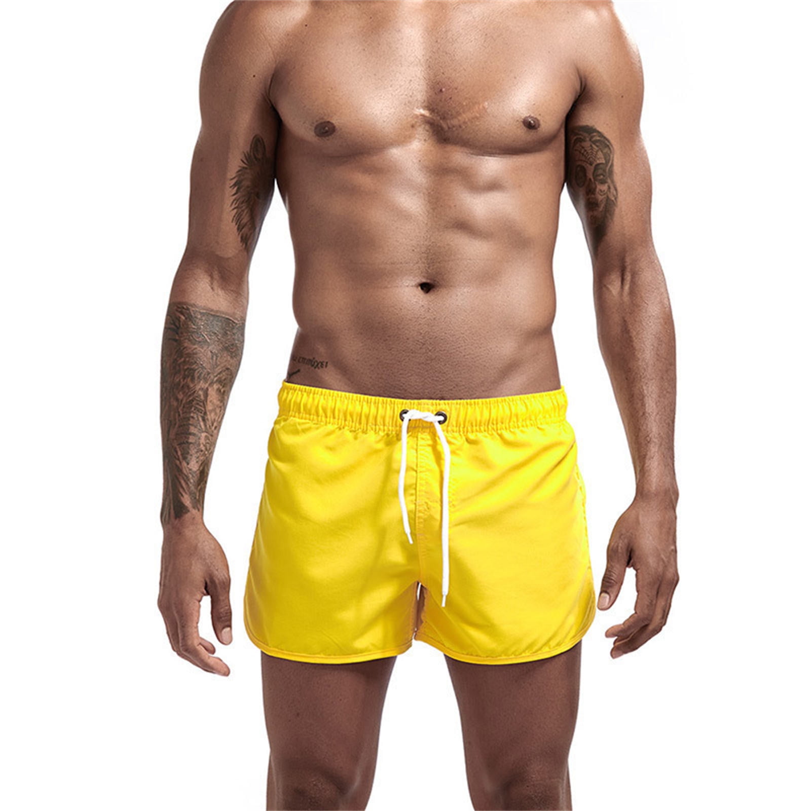 Yellow Trunks Munlar Men's Swim Trunks Summer Quick Dry Board Shorts Drawstring ...