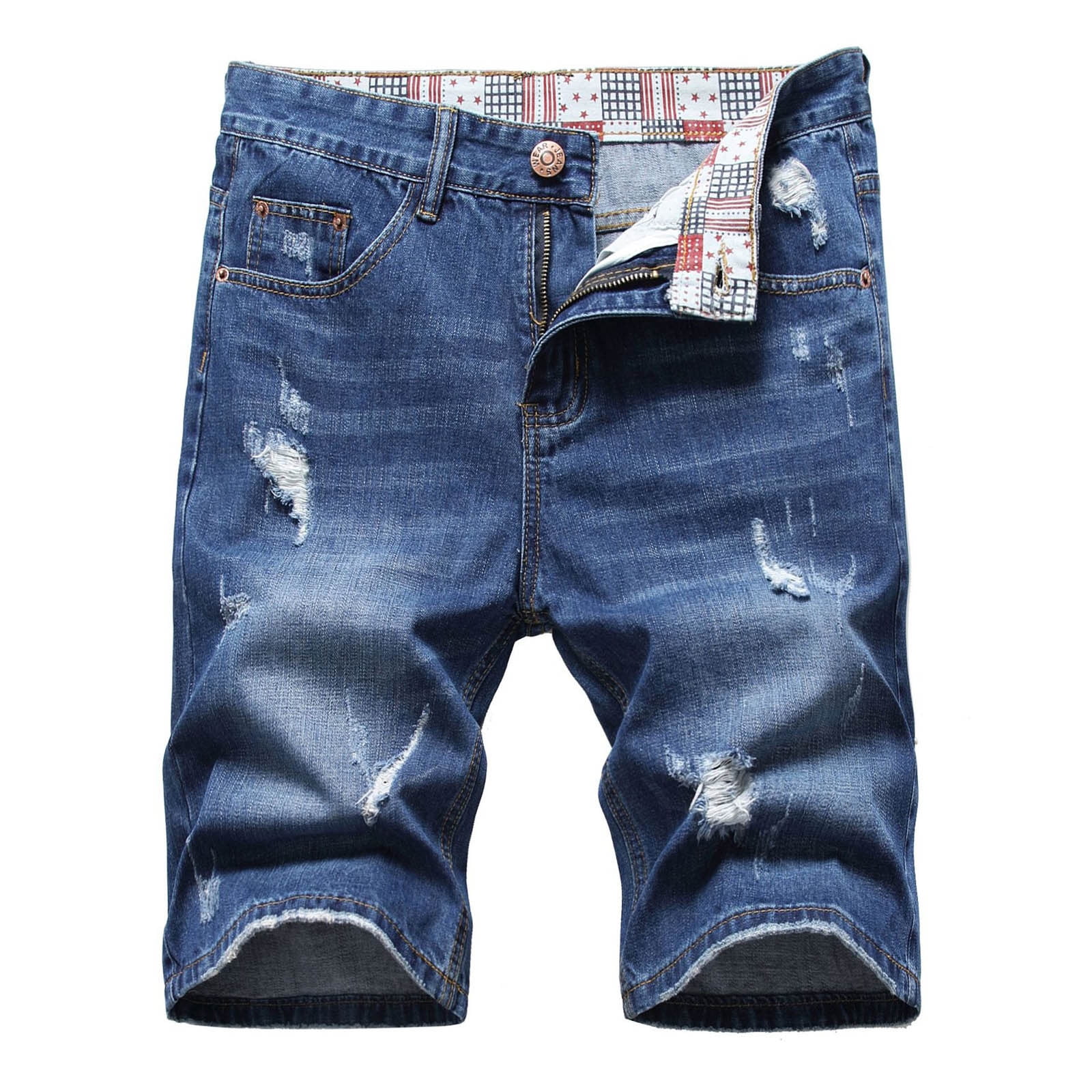Munlar Men's and Big Men's Shorts Cargo with Pockets Big and Tall Denim