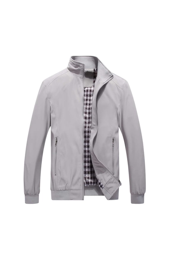 Munlar Mens Rain Jackets Waterproof With Hood- Zipper Pocket Ribbed Hem Non-hooded Sports Solid Winter Coat Christmas Winter Coat Clearance