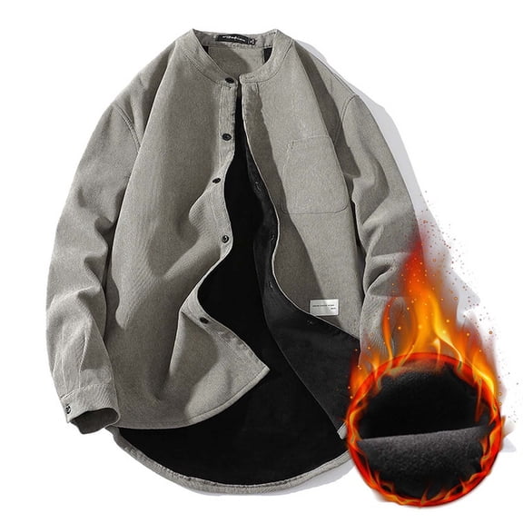 Munlar Mens Windbreaker Jackets Lightweight-New Fashion Casual Loose Autumn Winter Daily Warm Corduroy Long Sleeve Hoodless Casual Outwear Mens Coat Christmas Winter Coat Clearance