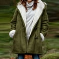 thumbnail image 1 of Munlar Motorcycle Jacket-Winter Plus Size Solid Plus Velvet Long Sleeve Horn Buckle Pocket Overcoat Women Coats Winter Clearance Clearance, 1 of 5