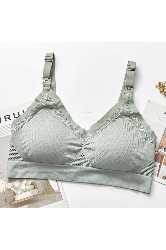 Munlar Nursing Bras,Womens Breastfeeding Bra,Maternity Pregnancy Seamless Breastfeding Bras No Underwire Breathable Lace Breastfeding Underwear