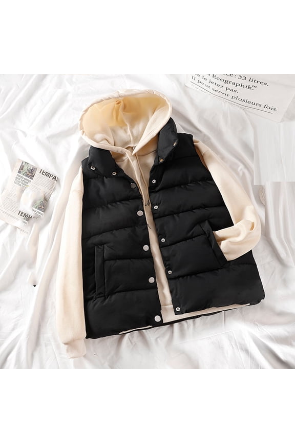 Munlar Pink Ladies Jacket Grease-Fashion Waistcoat Vest Gilet Outwear Solid Keep Warm Winter Coats for Women 2022 Clearance