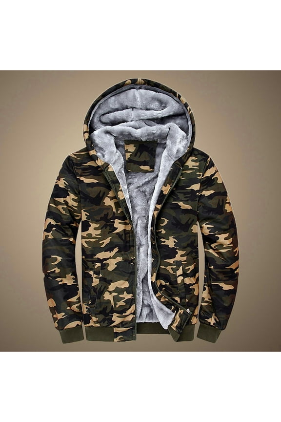 Munlar Pirate Jacket- Camouflage Hoodie Winter Warm Fleece Zipper Sweater Outwear Base Coat Christmas Winter Coat Clearance