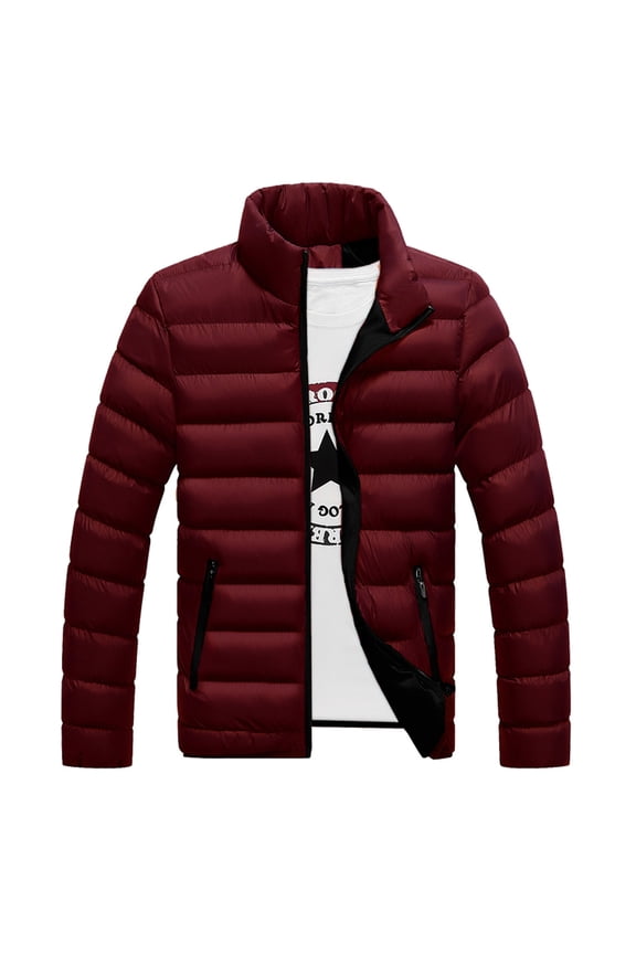 Plus Size Jean Jacket- Solid Casual Stand-up Collar Down Zipper Warm Cotton Men'S Sport Coats & Blazers Christmas Winter Coat Clearance