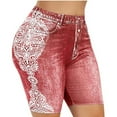 thumbnail image 1 of Munlar Pull On Women's Bermuda Shorts Red Stretchy Leggings High Waisted Plus Size Solid Tight Shorts, 1 of 6