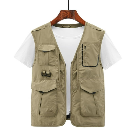 Munlar Safety Jackets for Men- Thin Sports Multi-bag Casual Quick-drying Loose Vest Mountaineering Tooling Outdoor Vest Doctor Coat Christmas Winter Coat Clearance