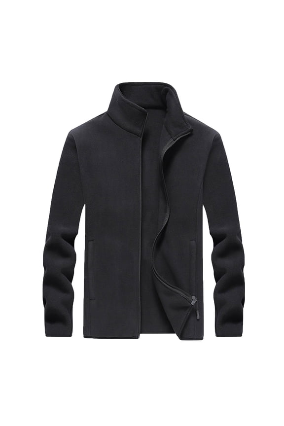 Munlar Shirt Jackets for Men- Athleisure Fleece Zipper Pocket Stand Collar Thermal Sweater Heated Coat Christmas Winter Coat Clearance