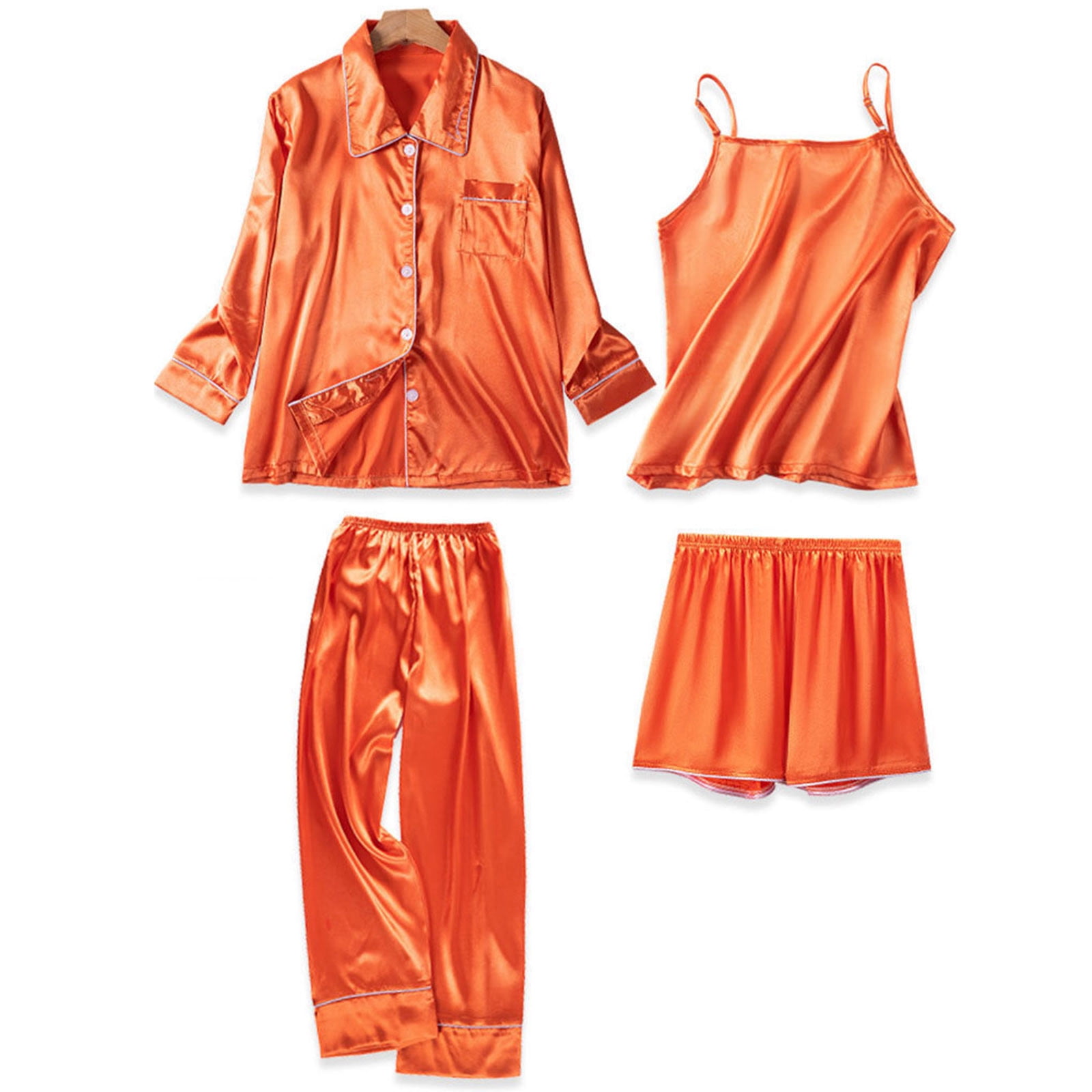 Munlar Sleepwear for Women Pajama Sets Satin Silk Bridesmaid Pajama Set