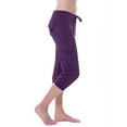 thumbnail image 1 of Munlar Slim Fit Womens Capri Pants Purple with Pockets Drawstring Casual Pants for Women, 1 of 7
