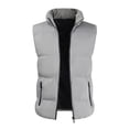 thumbnail image 1 of Munlar Soft Shell Jacket Mens- Fashion Casual Down Cotton Thickened Thermal Vest Cotton Solid Stand Collar Single Zipper Cotton Mens Trench Coat Christmas Winter Coat Clearance, 1 of 3