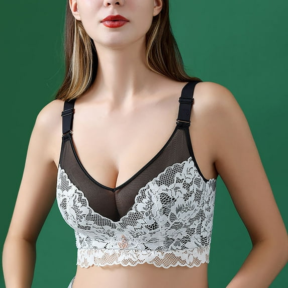Munlar Sports Bras,Everyday Bras For Women,Women's Bra Wire Free Underwear Large Size Thin Cup Lace Sexy Bra