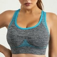 thumbnail image 1 of Munlar Sports Bras for Women Wireless High Impact Support Strappy Sports Bra Padded Bounce Control Blue Sports Bras L, 1 of 8