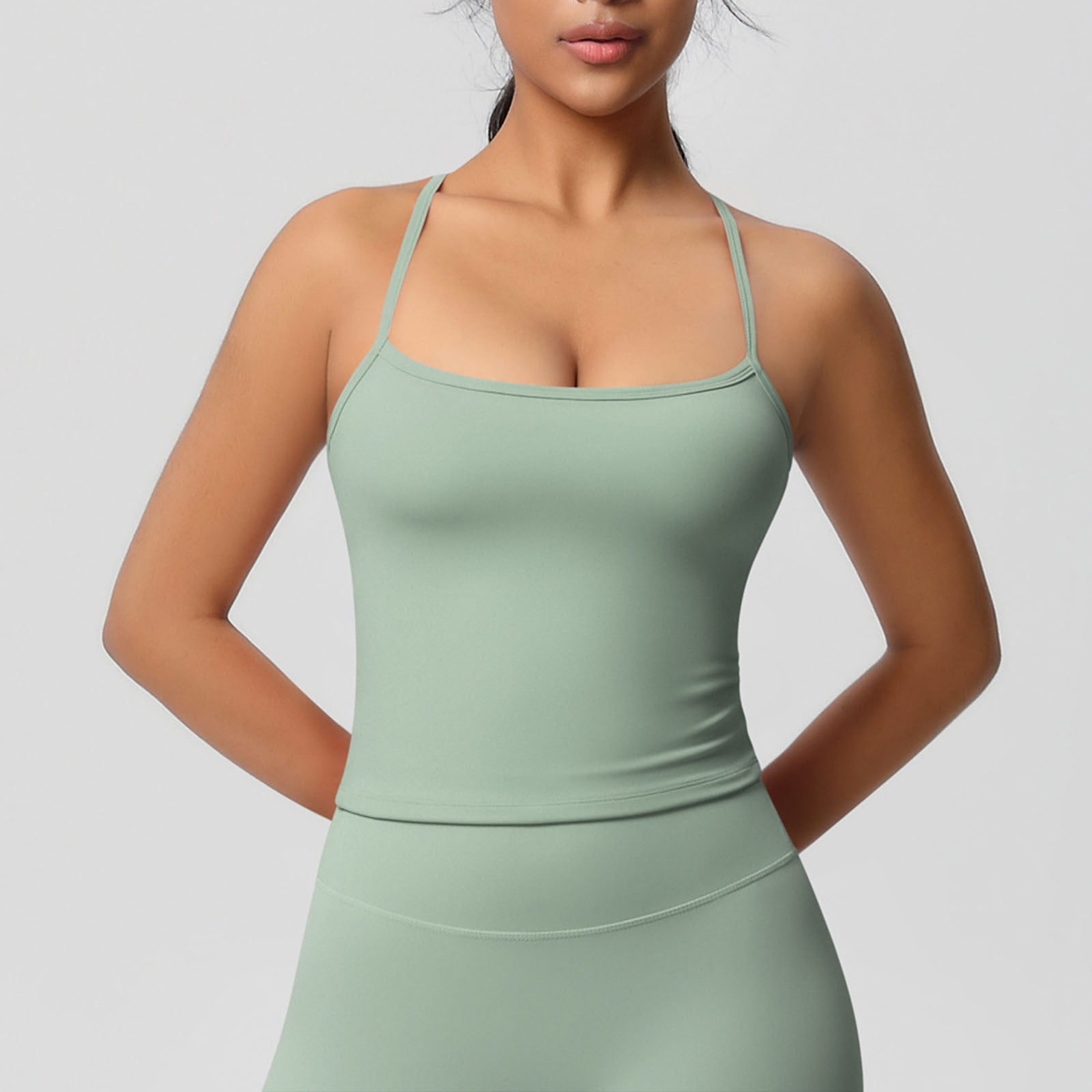 Munlar Summer Tops for Women Sports Workout Green Yoga 2025 Crew