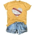 thumbnail image 1 of Munlar Tops for Women Summer Yellow Funny 2025 Short Sleeve Baseball Crew Neck T Shirts 2XL, 1 of 2