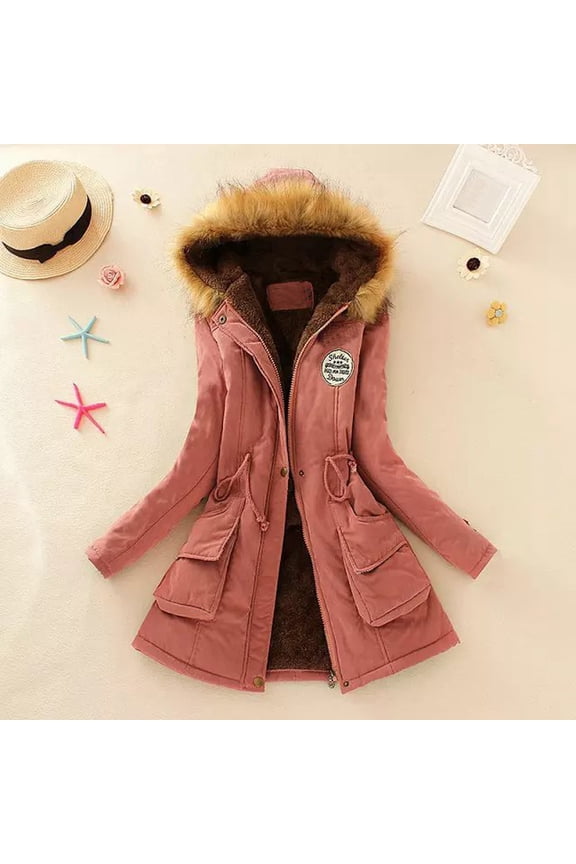 Munlar Trench Coats For Women,Winter Womens Warm Coat Hooded Jacket Slim Winter Outwear Coats