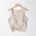 thumbnail image 1 of Munlar Vest Tank Tops for Women Spring Chemise Beige with Built in Bra Solid Loose Round Neck Sleeveless Tshirts L, 1 of 5