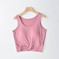 thumbnail image 1 of Munlar Vest Tops for Women Pink Chemise Summer with Built in Bra Round Neck Loose Solid Sleeveless Shirts 3XL, 1 of 5