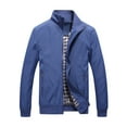 thumbnail image 1 of Munlar Winter Coats For Women,Men Jacket Zipper Pocket Ribbed Hem Non-hooded Sports Solid Top Coat, 1 of 4
