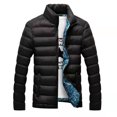 thumbnail image 1 of Munlar Winter Coats For Women,Men Solid Casual Stand-up Collar Padded Zipper Thicken Jacket Coats, 1 of 2