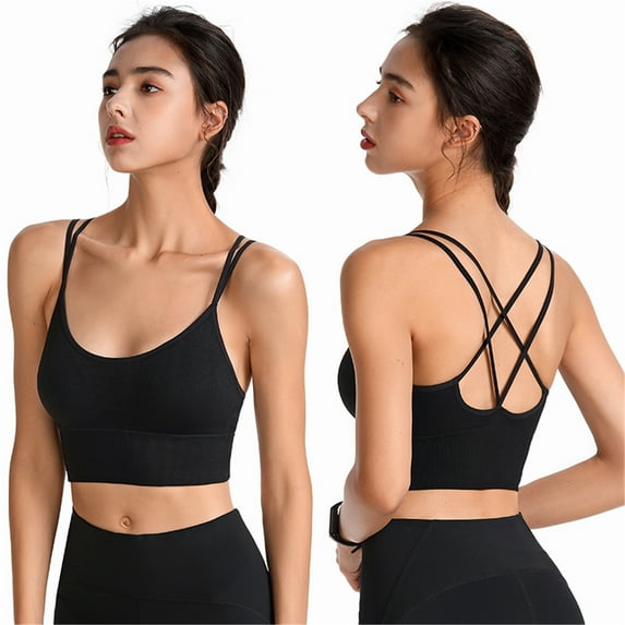 Munlar Wireless Sports Bras for Women Fast Dry Medium Support Nursing Sports Bra Padded Black Sports Bras S