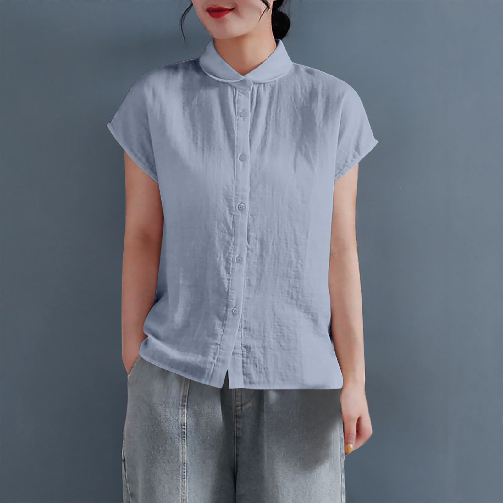 Peony in Blue Ladies Casual Button Shirt main image 0