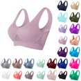 thumbnail image 1 of Munlar Women Seamless Wireless Sports Bra Breathable Mesh Wirefree Yoga Bra No Pads Medium Support Comfort Workout Plus Size Bra, 1 of 3