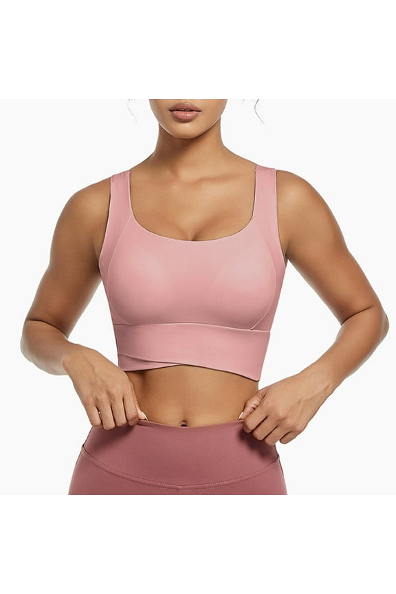 Women's Longline Sports Bras No Wire Supportive High Support Watermelon Red Bras XL